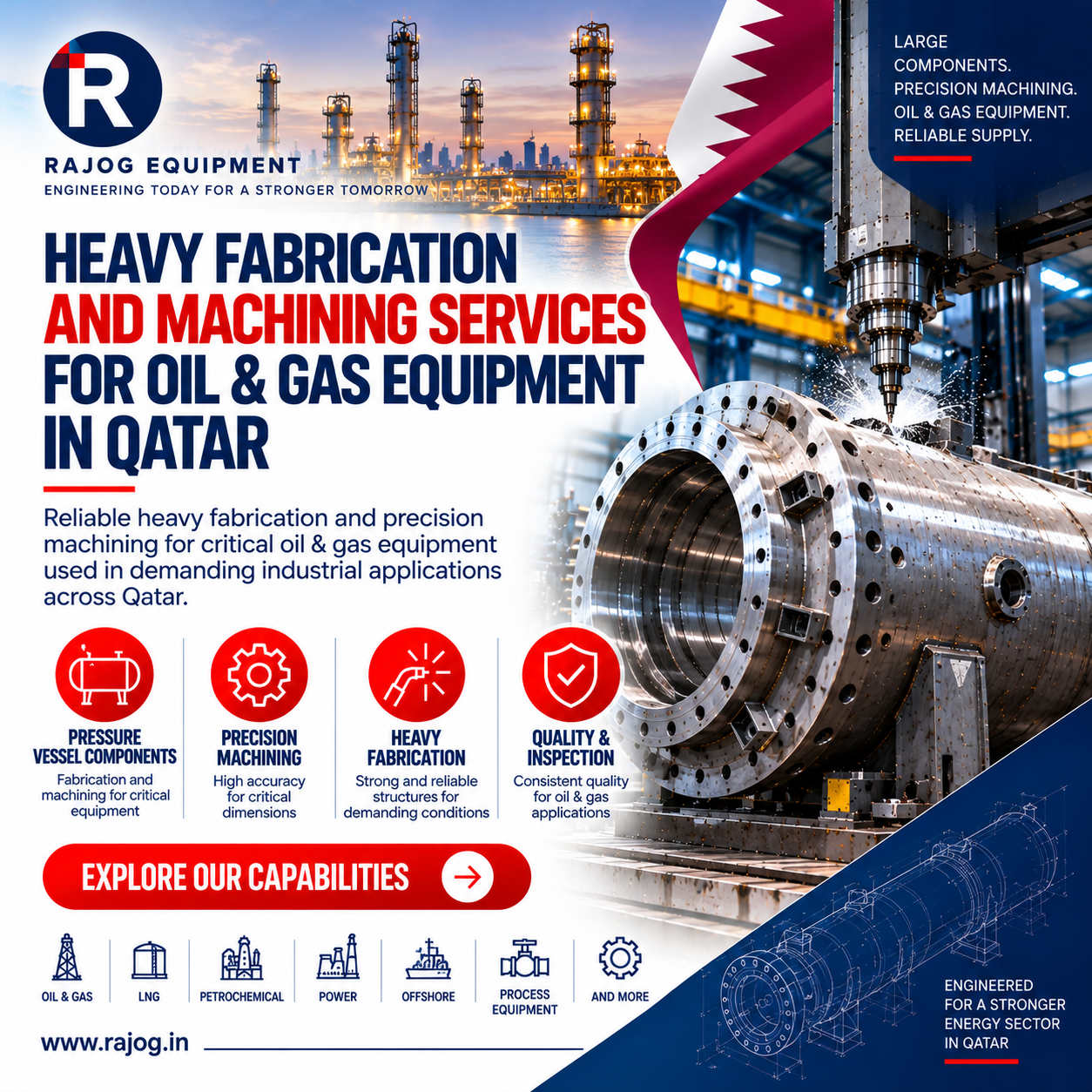 Heavy Fabrication and Machining Services for Oil & Gas Equipment in Qatar