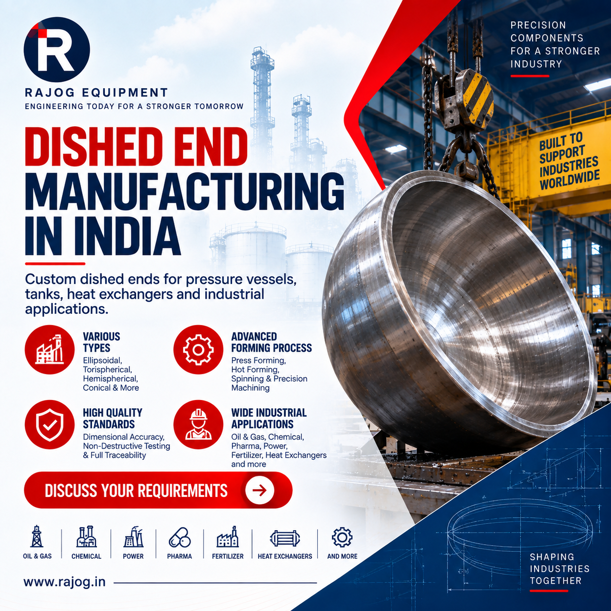 Dished End Manufacturing in India: Types, Manufacturing Process, Applications & Buyer Guide
